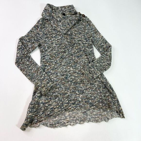 SNO SKINS Sweater Womens Small Cowl Neck Multicolor Knit Pullover Woven - Picture 1 of 10